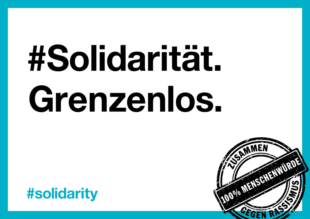 Plakat Internationale Wochen gegen Rassismus, #Solidarität.Grenzenlos